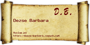 Dezse Barbara névjegykártya